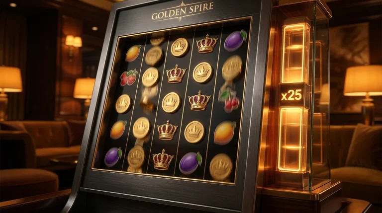 Cascading slot reels with symbols falling and multiplier stack indicator