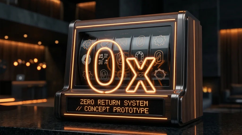 Slot reels with bonus text and zero multiplier symbol showing wager free offer