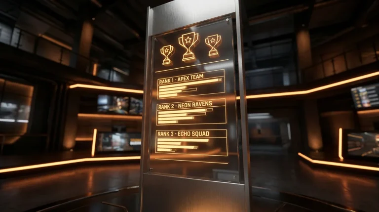Slot tournament leaderboard showing top twenty positions with prize tiers and remaining time