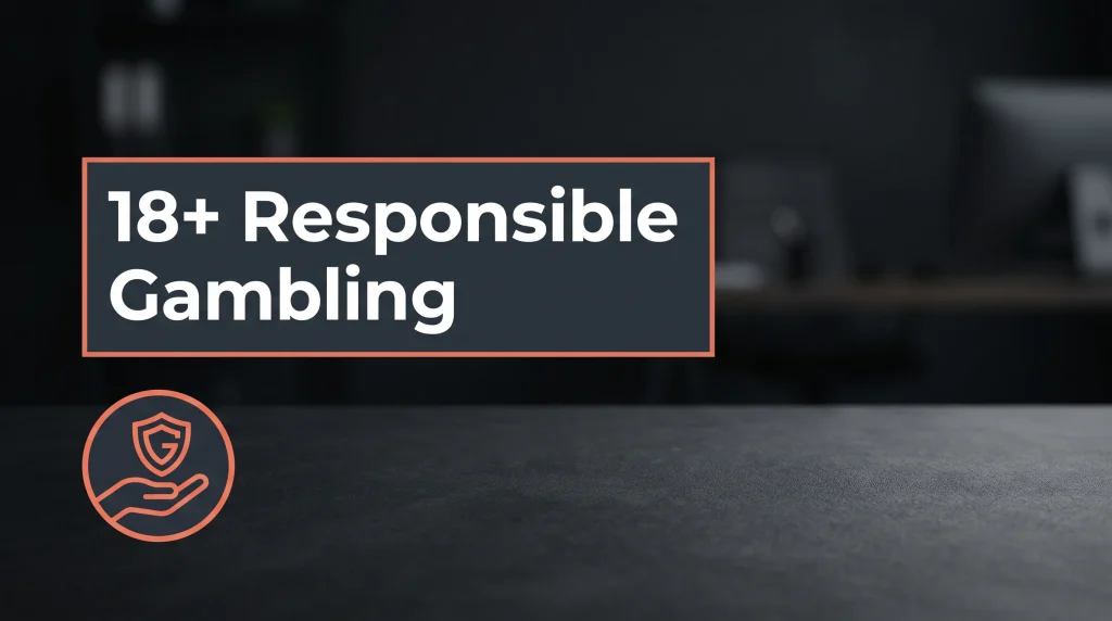Editorial illustration of a responsible gambling support banner with helpline contact emphasis