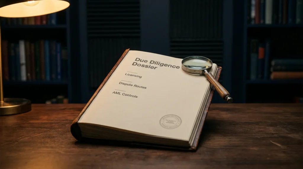 Player-protection due-diligence dossier covering offshore licensing, dispute routes and AML controls
