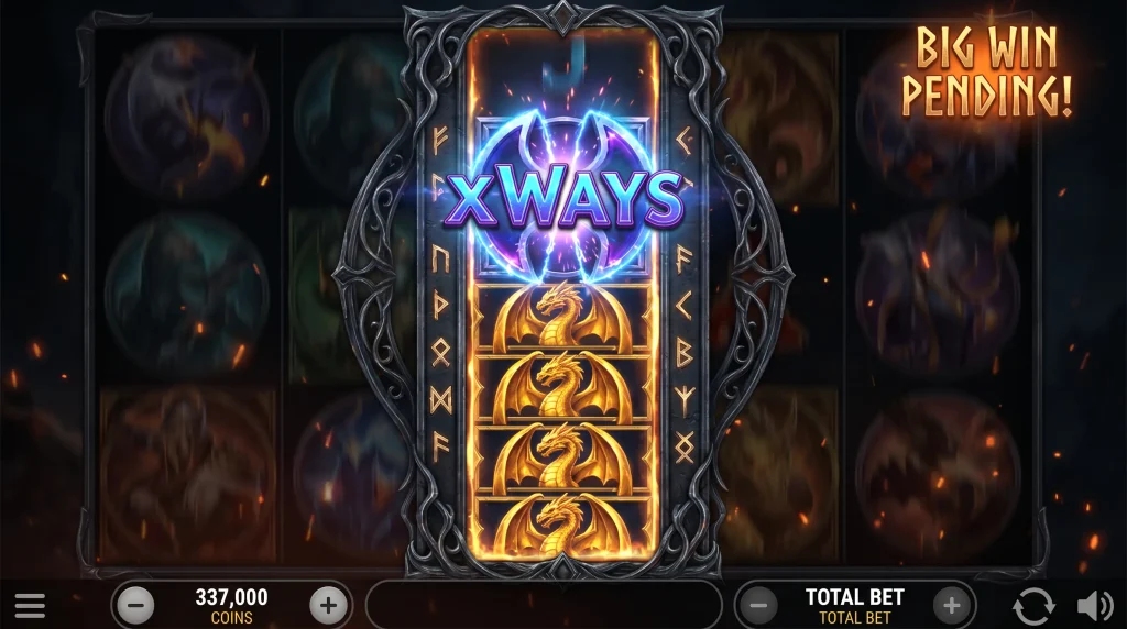 Slot reel close-up showing an xWays symbol expanding to reveal multiple stacked symbols beneath