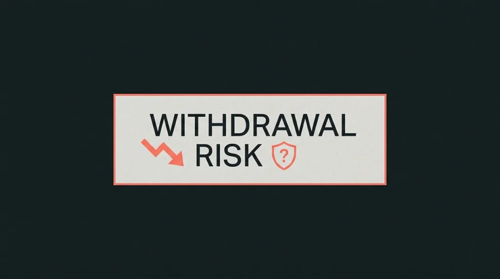 Editorial warning notice graphic about the risks of using a zero-check operator with simple icon emphasis